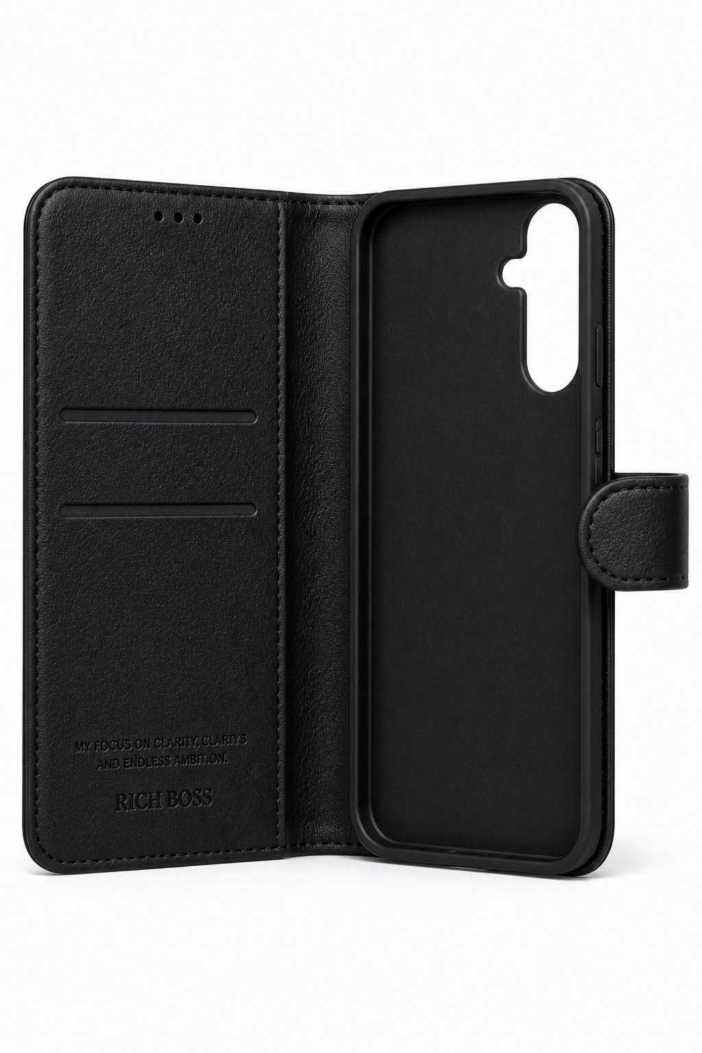 RichBoss Leather Folio Case for Samsung Galaxy A36 / A56 - Black