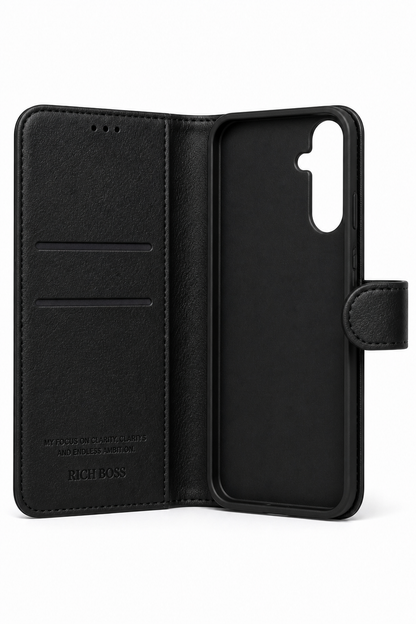 RichBoss Leather Folio Case for Samsung Galaxy A36 / A56 - Black