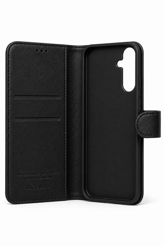 RichBoss Leather Folio Case for Samsung Galaxy A36 / A56 - Black