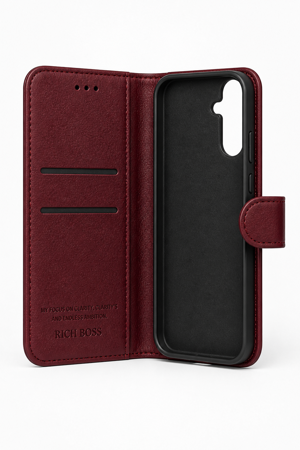 RichBoss Leather Folio Case for Samsung Galaxy A36 / A56 - Blue/Burgundy
