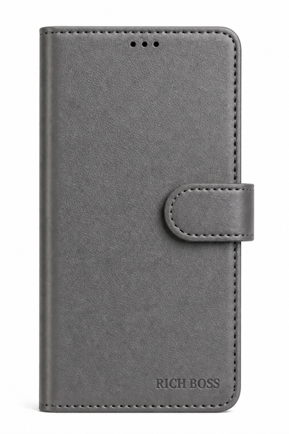 RichBoss Leather Folio Case for Samsung Galaxy S23 - Brown/Grey
