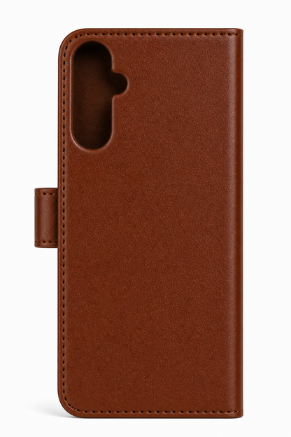 RichBoss Leather Folio Case for Samsung Galaxy S24 FE - Brown