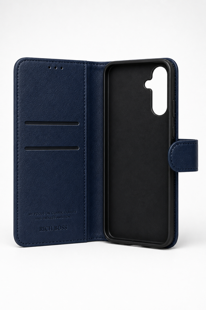 RichBoss Leather Folio Case for Samsung Galaxy S25 FE - Blue