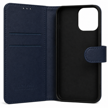 RichBoss Leather Folio Case for iPhone 12 Pro - Blue