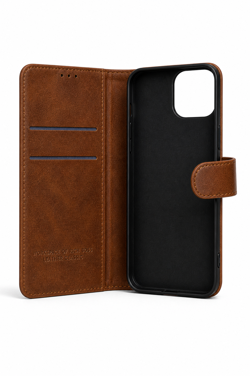 RichBoss Leather Folio Case for iPhone 12 Pro Max - Brown