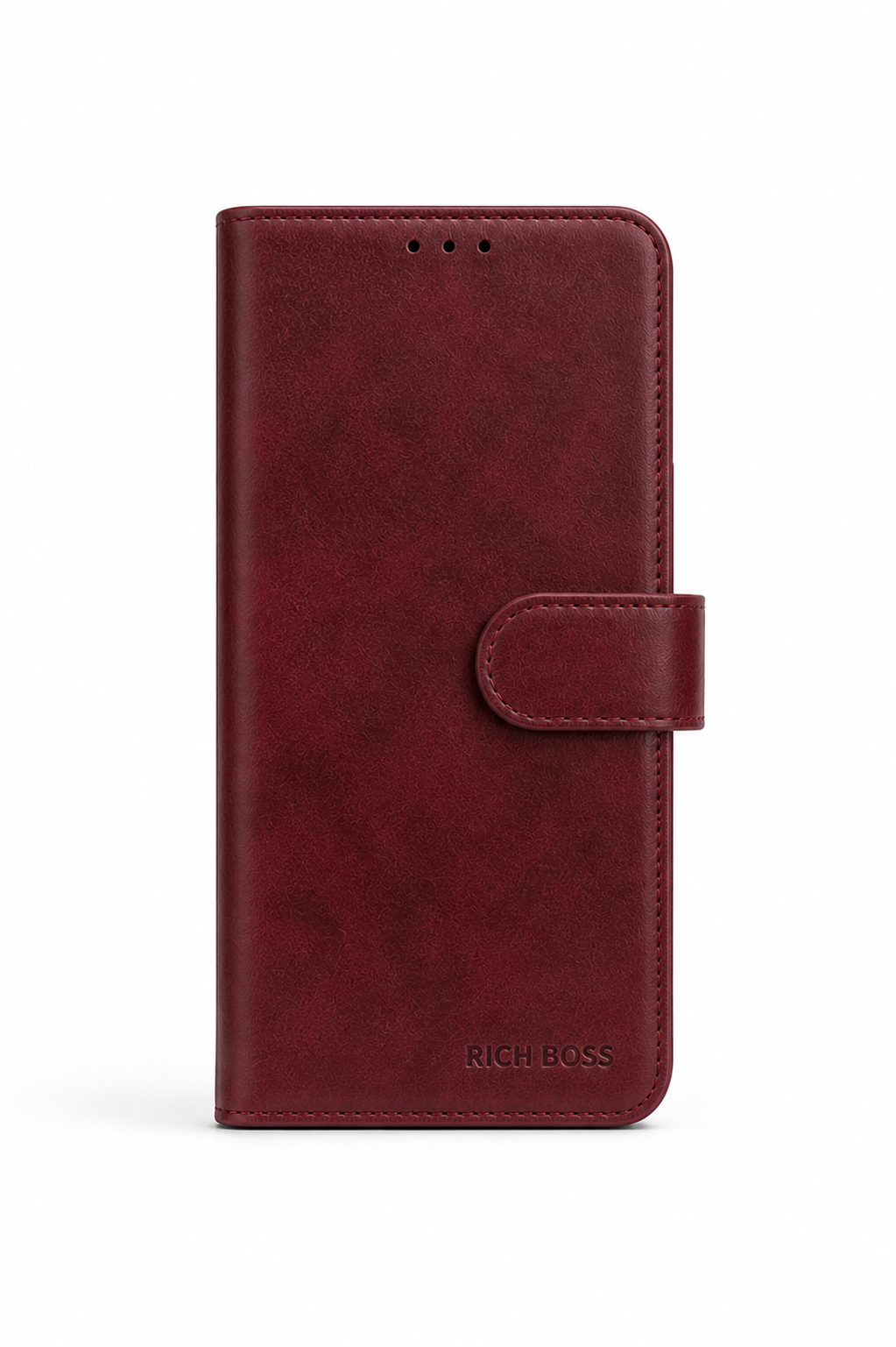 RichBoss Leather Folio Case for iPhone 12 Pro Max - Blue/Burgundy