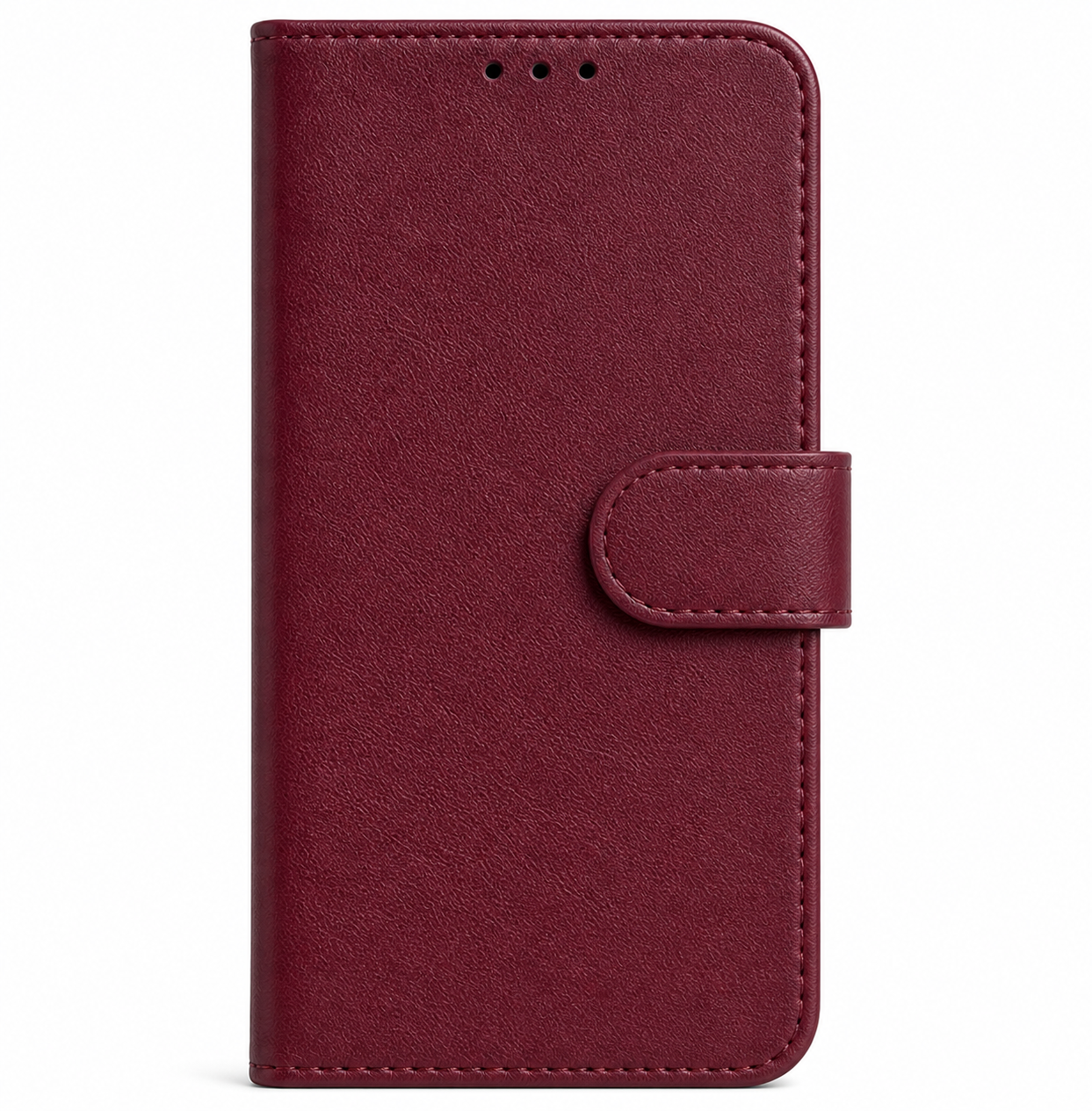 RichBoss Leather Folio Case for iPhone 14 Pro - Burgundy/Pink