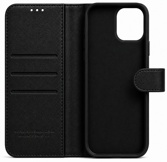 RichBoss Leather Folio Case for iPhone 14 Pro Max - Black