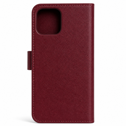 RichBoss Leather Folio Case for iPhone 14 Pro Max - Burgundy