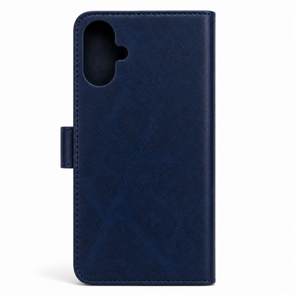 RichBoss Leather Folio Case for iPhone 16 Plus - Blue
