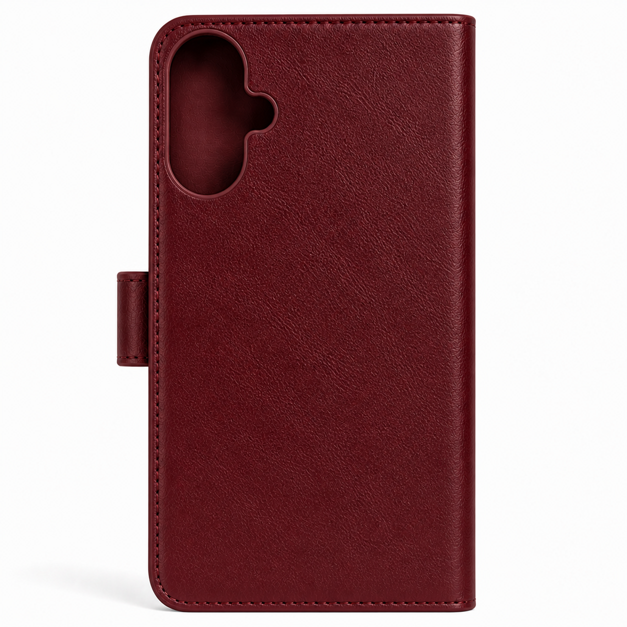 RichBoss Leather Folio Case for iPhone 16 Plus - Burgundy