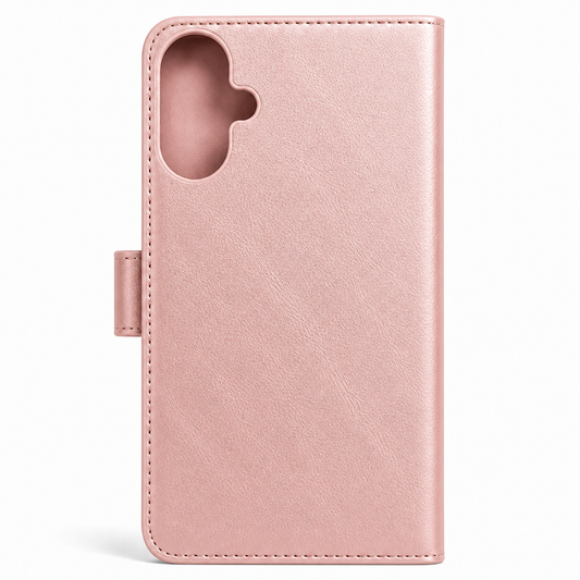 RichBoss Leather Folio Case for iPhone 16 Plus - Pink