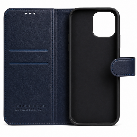 RichBoss Leather Folio Case for iPhone 16 Pro Max - Blue