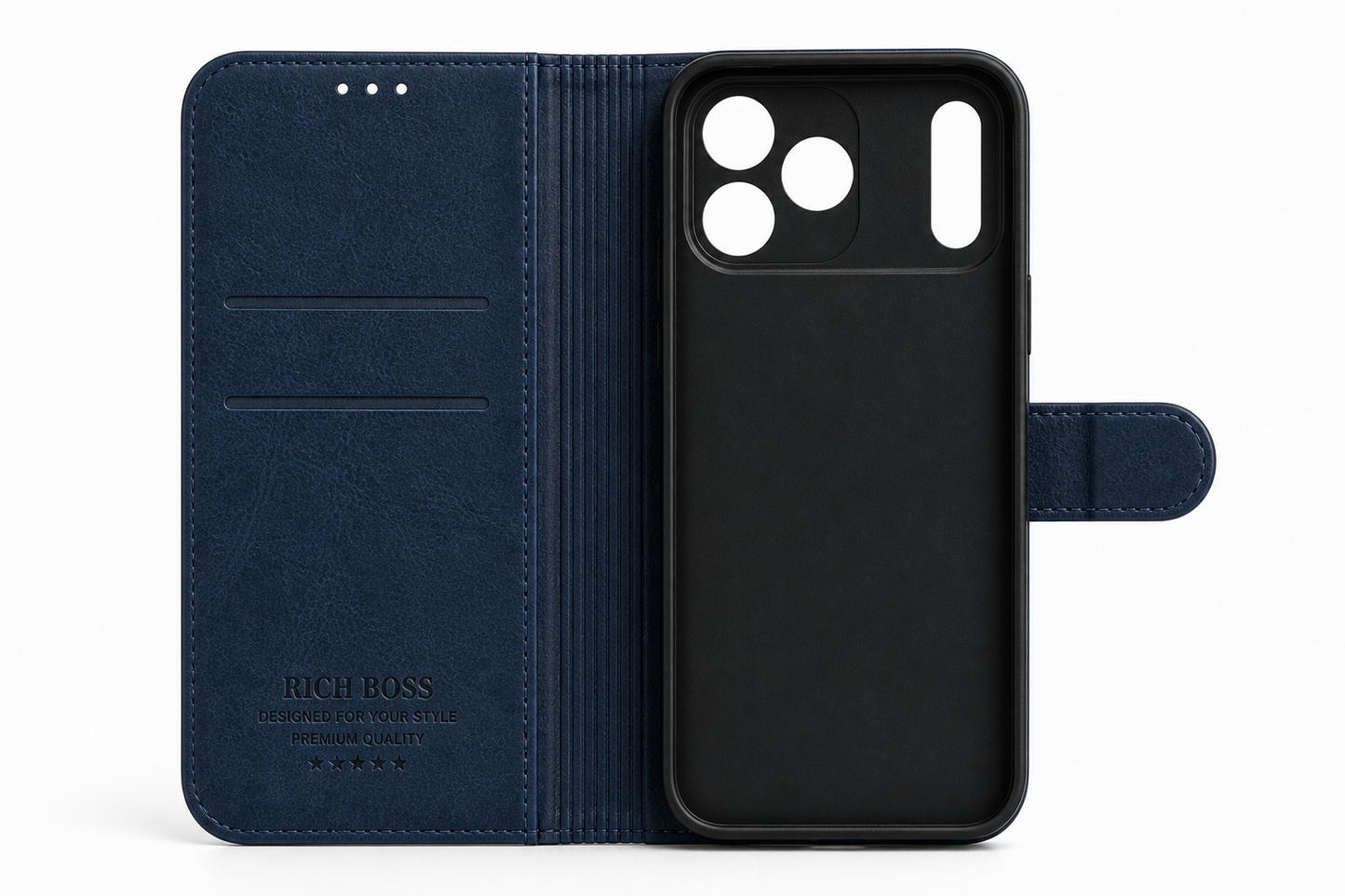 RichBoss Leather Folio Case for iPhone 17 Pro Max - Blue