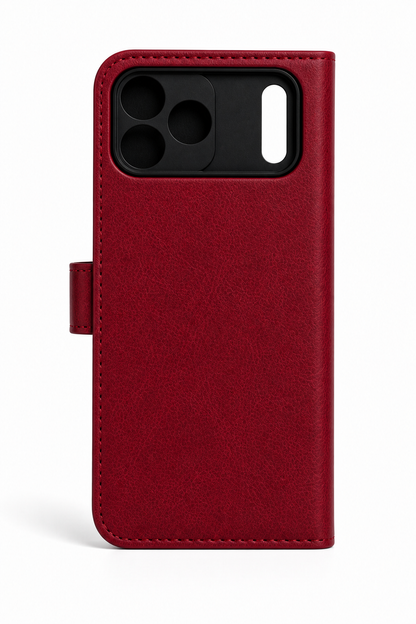 RichBoss Leather Folio Case for iPhone 17 Pro Max - Burgundy