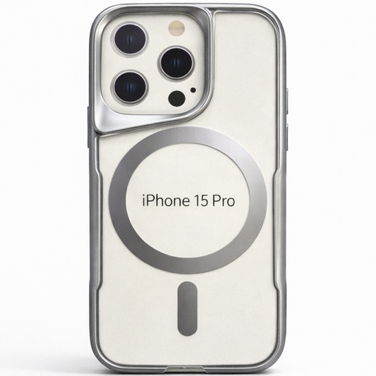 BOS Iphone 15 Pro Case- Silver