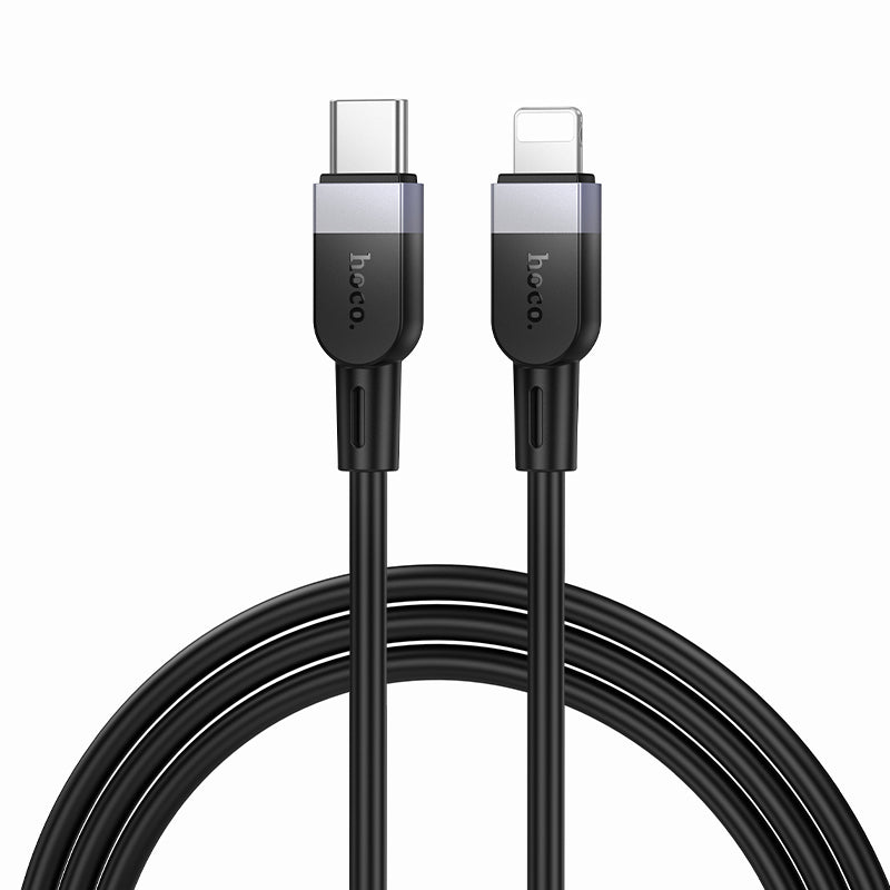 X109 Energy silicone charging data cable iP(L=2M)-Black
